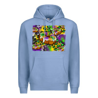 Colony Blue mardi gras cake glitterleopard and cowhide background Premium Hoodie - Artiststas