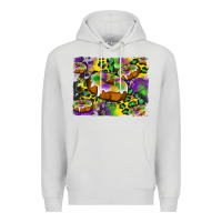 Dove Grey mardi gras cake glitterleopard and cowhide background Premium Hoodie - Artiststas