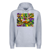 Heather Grey mardi gras cake glitterleopard and cowhide background Premium Hoodie - Artiststas