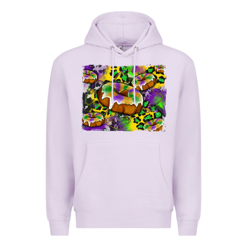 Mardi Gras Cake Glitterleopard And Cowhide Background Premium Hoodie by Artiststas | Teevron