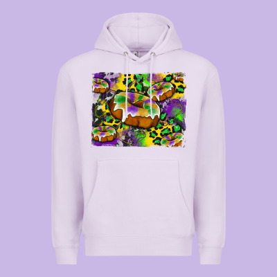 Mardi Gras Cake Glitterleopard And Cowhide Background Premium Hoodie Designed By Artiststas