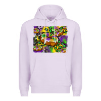 Lilac mardi gras cake glitterleopard and cowhide background Premium Hoodie - Artiststas