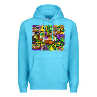 Ocean Blue mardi gras cake glitterleopard and cowhide background Premium Hoodie - Artiststas