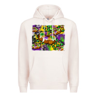 Pale Pink mardi gras cake glitterleopard and cowhide background Premium Hoodie - Artiststas