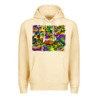 Pina Colada mardi gras cake glitterleopard and cowhide background Premium Hoodie - Artiststas