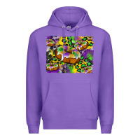 Purple mardi gras cake glitterleopard and cowhide background Premium Hoodie - Artiststas