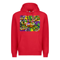Red mardi gras cake glitterleopard and cowhide background Premium Hoodie - Artiststas