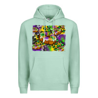 Seafoam mardi gras cake glitterleopard and cowhide background Premium Hoodie - Artiststas