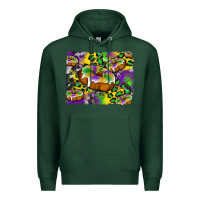 Sports Green mardi gras cake glitterleopard and cowhide background Premium Hoodie - Artiststas