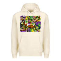 Tofu mardi gras cake glitterleopard and cowhide background Premium Hoodie - Artiststas
