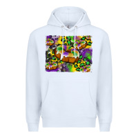 White mardi gras cake glitterleopard and cowhide background Premium Hoodie - Artiststas