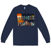 Navy whatever spices your pumpkin Long Sleeve Tee - CowhideDigitalArt