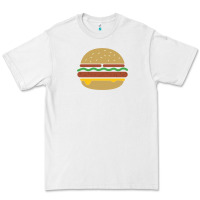 White vintage burger print Premium Tee - linhVisuals