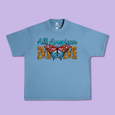 All American Mom Butterfly Urban Heavy Tee Designed By Lillyallendesigns