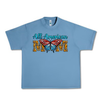 Pebble Blue All American Mom Butterfly Urban Heavy Tee - LillyAllenDesigns