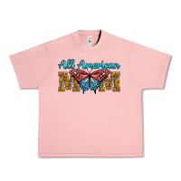 Salmon All American Mom Butterfly Urban Heavy Tee - LillyAllenDesigns
