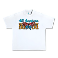White All American Mom Butterfly Urban Heavy Tee - LillyAllenDesigns