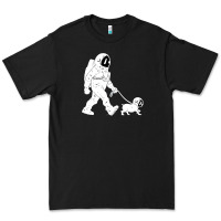 Black walking the dog astronaut Premium Tee - linhVisuals