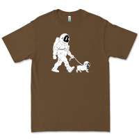 Cacao walking the dog astronaut Premium Tee - linhVisuals