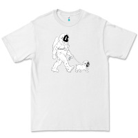 White walking the dog astronaut Premium Tee - linhVisuals