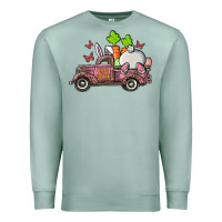 Seafoam happy easter pink truck with bunny Premium Sweatshirt - RanaPortraitStore