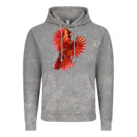 Cloud Rock Flying Northern Cardinal Bird Vintage Hoodie - LillyAllenDesigns