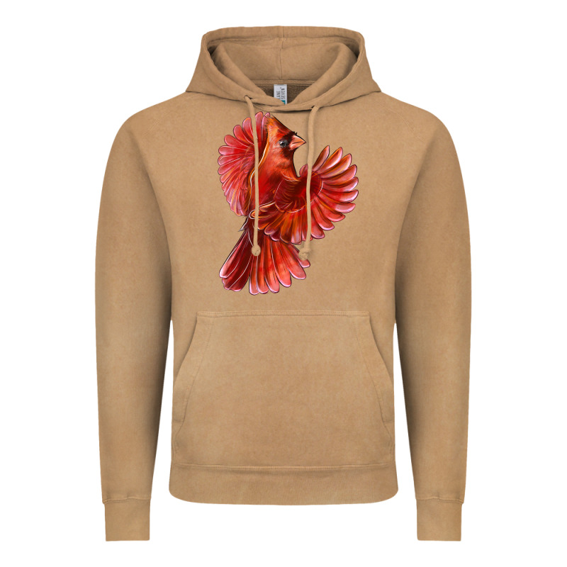 Flying Northern Cardinal Bird Vintage Hoodie by LillyAllenDesigns | Teevron