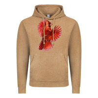 Vintage Camel Flying Northern Cardinal Bird Vintage Hoodie - LillyAllenDesigns