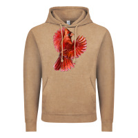 Vintage Coffee Flying Northern Cardinal Bird Vintage Hoodie - LillyAllenDesigns