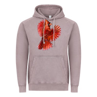 Vintage Zinc Flying Northern Cardinal Bird Vintage Hoodie - LillyAllenDesigns