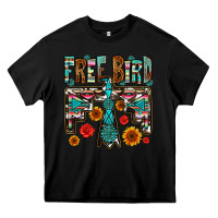 Black western free bird Heavy Core Tee - OliviaCreatesArt