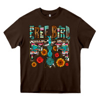 Chocolate Brown western free bird Heavy Core Tee - OliviaCreatesArt