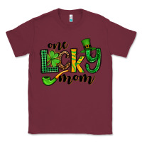 Burgundy One lucky mom St. Patrick's Classic Tee - OliviaCreatesArt