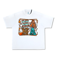 White Fall Autumn Leopard Nana Urban Heavy Tee - LillyAllenDesigns