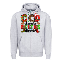Heather Grey ocd obsessive christmas disorder Zipper Hoodie - Jasminsmagicworld