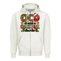 Oatmeal Heather ocd obsessive christmas disorder Zipper Hoodie - Jasminsmagicworld