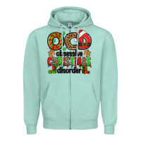Seafoam ocd obsessive christmas disorder Zipper Hoodie - Jasminsmagicworld