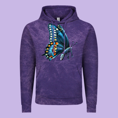 Black Shallowtail Vintage Hoodie Designed By Lillyallendesigns