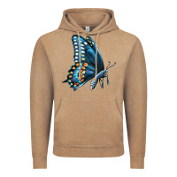 Vintage Coffee Black Shallowtail Vintage Hoodie - LillyAllenDesigns