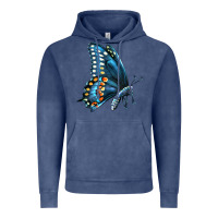 Vintage Denim Black Shallowtail Vintage Hoodie - LillyAllenDesigns