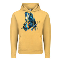 Vintage Mustard Black Shallowtail Vintage Hoodie - LillyAllenDesigns