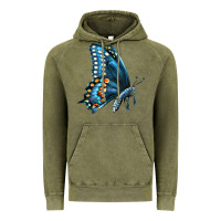 Vintage Olive Black Shallowtail Vintage Hoodie - LillyAllenDesigns