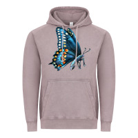Vintage Zinc Black Shallowtail Vintage Hoodie - LillyAllenDesigns