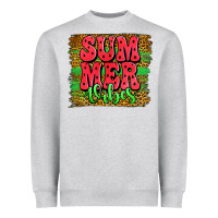 Heather Grey summer vibes watermelon leopard background Heavyweight Sweatshirt - Jasminsmagicworld