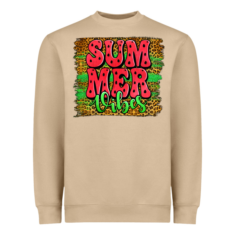 Summer Vibes Watermelon Leopard Background Heavyweight Sweatshirt by Jasminsmagicworld | Teevron