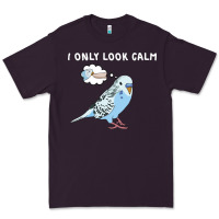 Plum parakeet bird biting finger funny i only look calm Premium Tee - linhVisuals