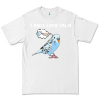 White parakeet bird biting finger funny i only look calm Premium Tee - linhVisuals