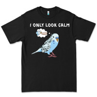 Parakeet Bird Biting Finger Funny I Only Look Calm Premium Tee | Teevron