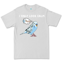 Dove Grey parakeet bird biting finger funny i only look calm Premium Tee - linhVisuals