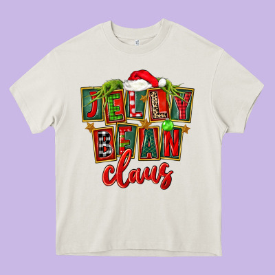 Christmas Jelly Bean Claus Heavy Core Tee Designed By Fadigitalartstudio